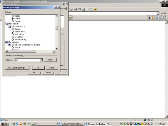 Security settings